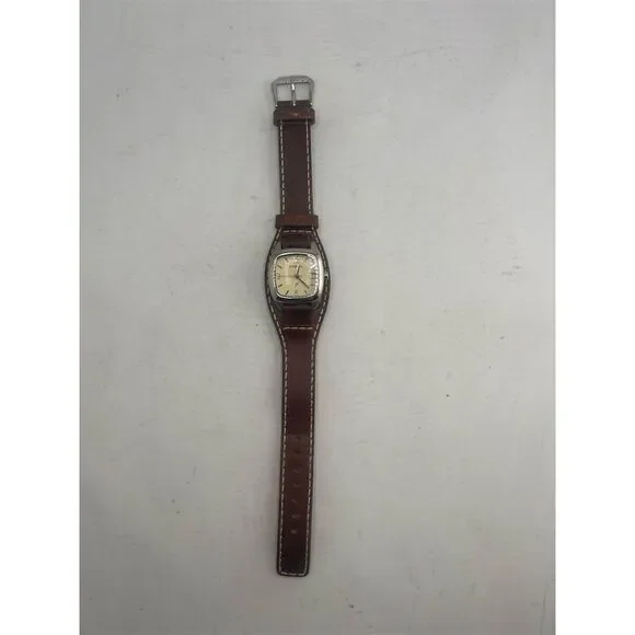 Fossil Women's Square Analog Watch Brown Leather Band Classic Style - Picture 4 of 7